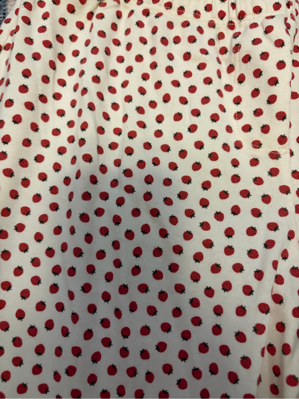 Cream Strawberry Sweatlike Pants - Picture 2 of 3